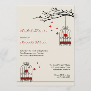 Inséparables en Birdcages Invitations de douches n