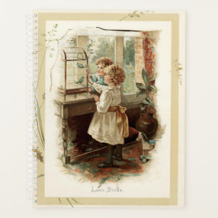 Inséparables et enfants Reproduction Vintage