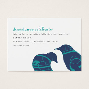 Inséparables et plume - Teal et carte