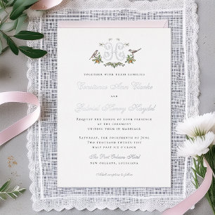 Inséparables "H" Faire-part de mariage à huile de 