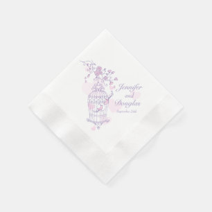 inséparables mariages serviettes en papier rose vi