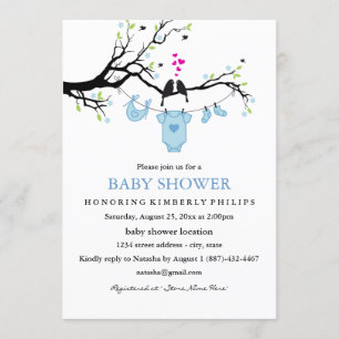 Inséparables mignons Baby shower garçon Invitation