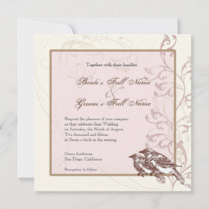Inséparables 'n Lace - Faire-part de mariage Rose