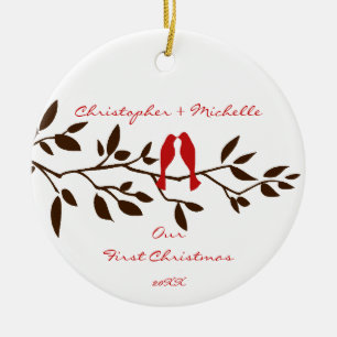 Inséparables notre premier ornement de Noël