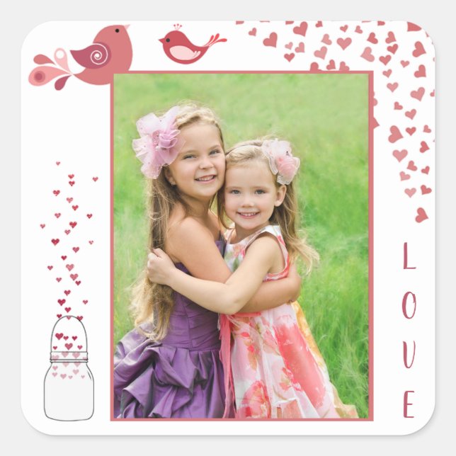 Inséparables Sticker photo coeur de la Saint-Valen (Devant)