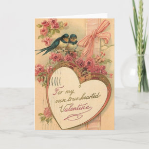 Inséparables victoriens Carte Saint Valentin