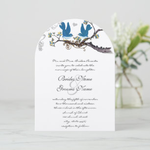 Inséparables vintages Invitation au mariage jaune 