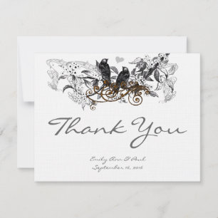 Inséparables vintages Merci Mariage Floral Blanc