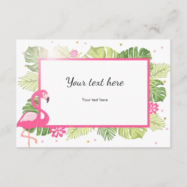 Insérer un Flamant rose de carte Tropical Pink Gol (Devant)