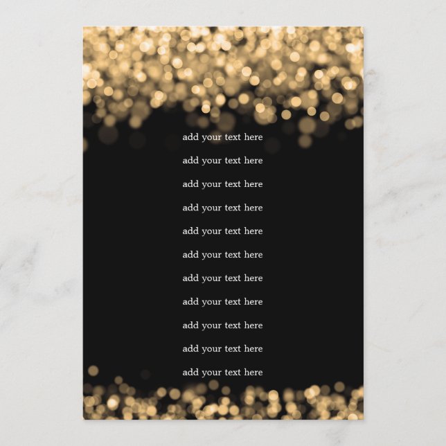 Insérer un programme de mariage avec lumières doré (Devant)