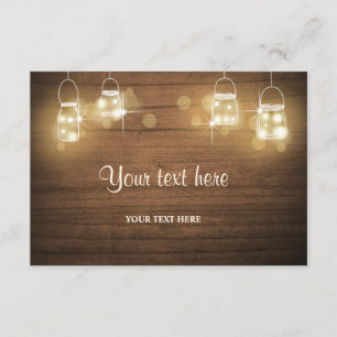 Insérer une carte Bois rustique Jars Lumières Élég