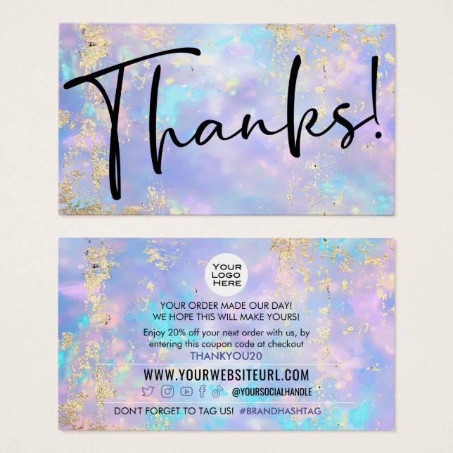 Insérez le code de coupon de réduction client Opal (Devant & derrière)