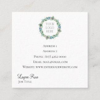 Insérez votre Carte de visite de Carré de logo