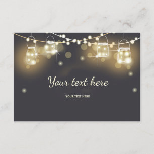 Insert card Rustic mason Jars Chalk string lights