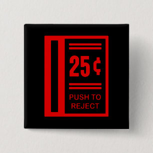 Insert Coin To Play Arcade Video Game 2 Inch Square Button