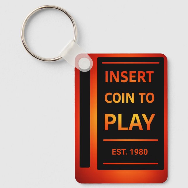 Insert Coin to Play Personalized EST Year Keychain (Front)