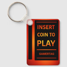 Insert Coin to Play Personalized Gamertag Keychain
