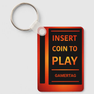 Insert Coin to Play Personalized Gamertag Keychain