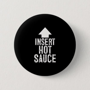 Insert Hot Sauce Halloween Pointing Arrow To Mouth 2 Inch Round Button