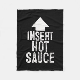 Insert Hot Sauce Halloween Pointing Arrow To Mouth Fleece Blanket