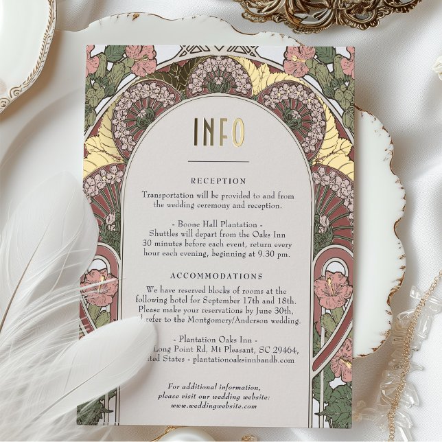 Insert INFO Vintage Art Nouveau Foil Holiday Postcard (Creator Uploaded)