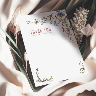 Insert Thank You Card Vintage Victorian Epoque