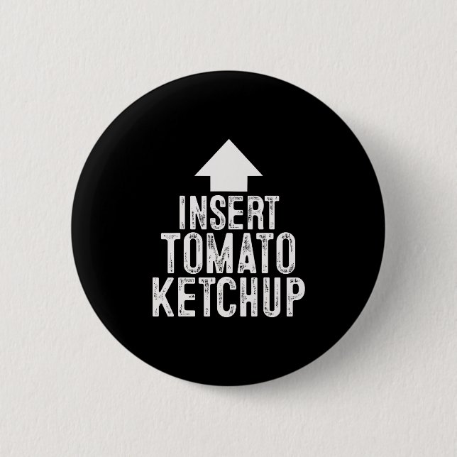 Insert Tomato Ketchup Halloween Pointing Arrow To  2 Inch Round Button (Front)
