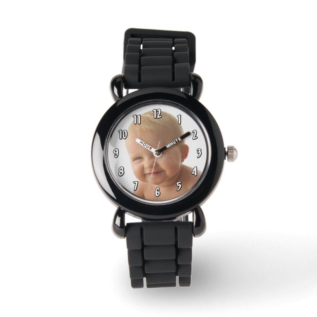 Insert Vertical Photo - number template Watch (Front)