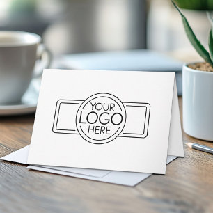 Insert Your Logo on front - QR Code Back Note Card