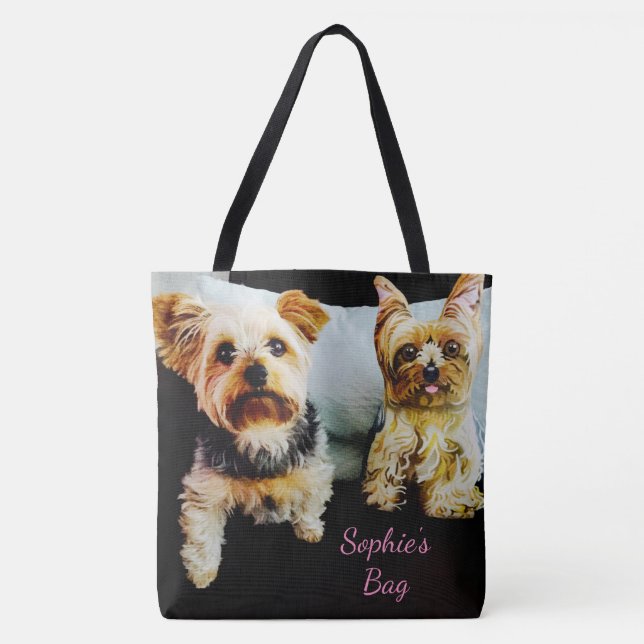 Insert Your Pet's IMAGE Here Personalized Photo Tote Bag (Front)