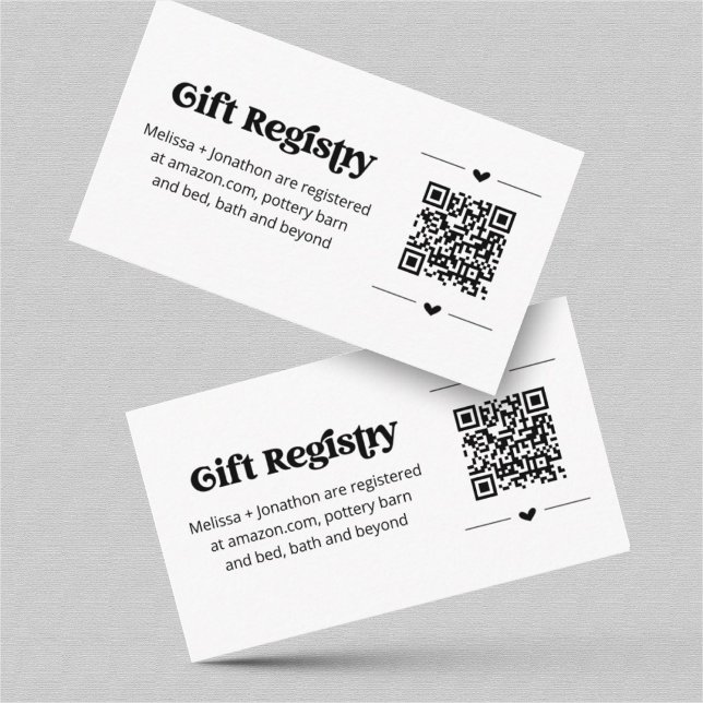 Insertion de la carte de registre cadeau de code Q (Créateur téléchargé)