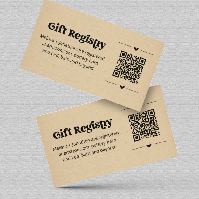 Insertion de la carte de registre cadeau de code Q (Créateur téléchargé)