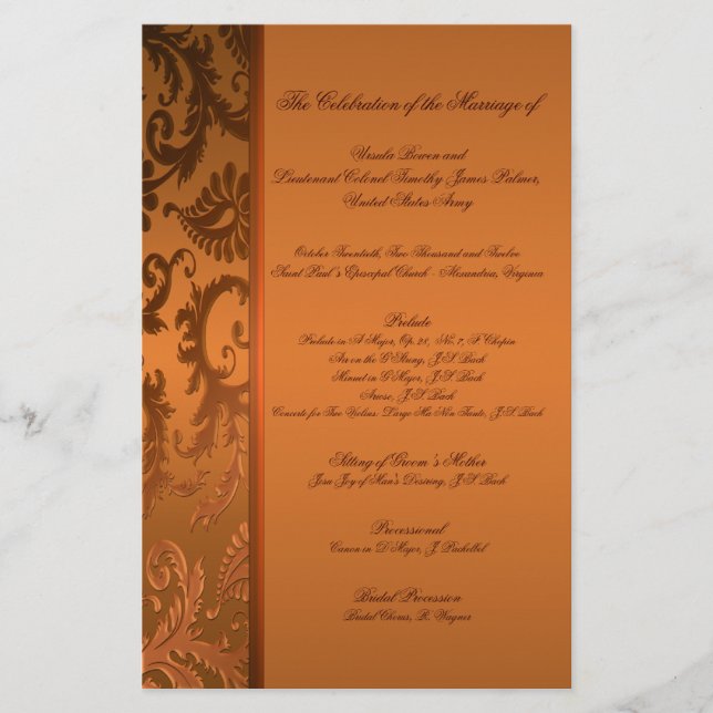 Insertion du programme de mariage (Côté 2 et 3) (Devant)