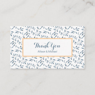 Insertions bleues de carte de remerciements de