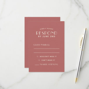 Insertions RSVP de mariage personnalisées simples