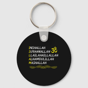 Inshallah Mashallah Muslim Islam Allah Mosque Gift Keychain