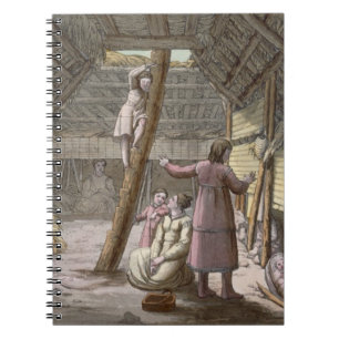 Inside a house in Alaska (colour engraving) Notebook