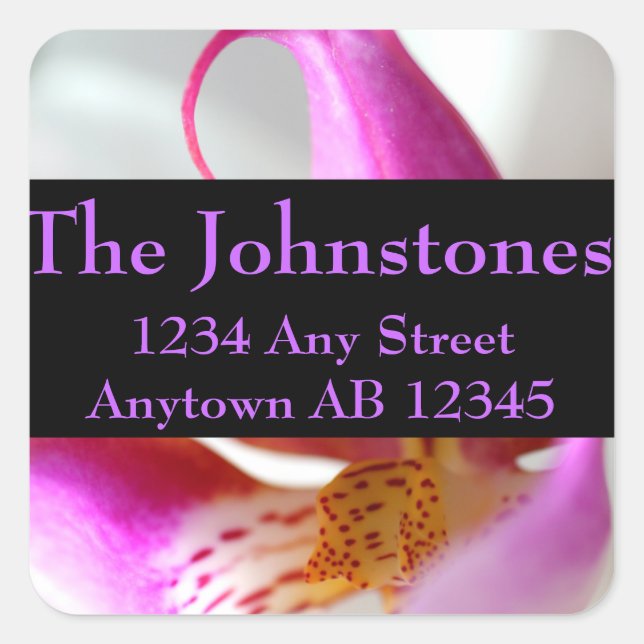 Inside a White Orchid Wedding Return Address Label (Front)