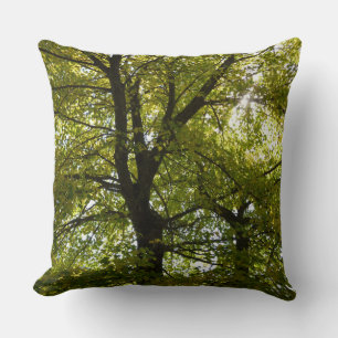 Inside a Yellow Maple Tree Autumn Throw Pillow