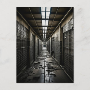 Inside an Abandoned Jail Postcard