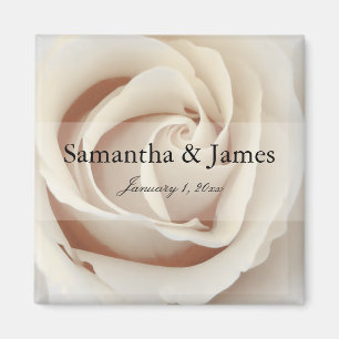 Inside An Ice Cream White Rose Magnet