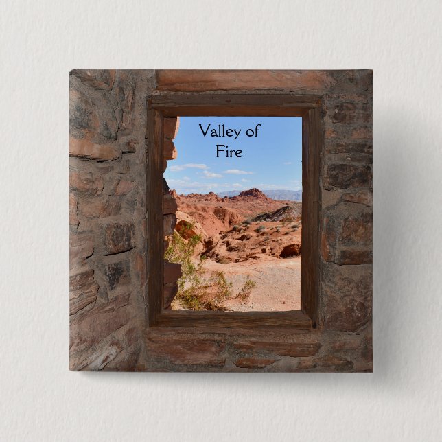 Inside cabin view of the Valley of Fire    2 Inch Square Button (Front)