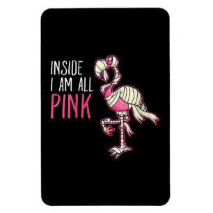 Inside I Am All Pink Flamingo   Funny Flamingo Magnet