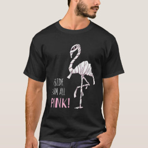 Inside Im All Pink Flamingo Mummy Costume Hallowee T-Shirt