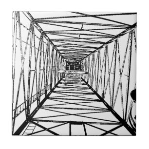 Inside Oil Drill Rig Sketch Tile