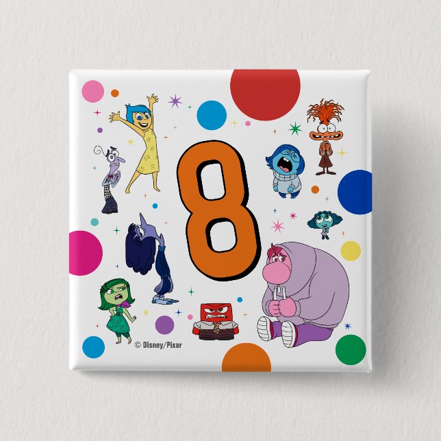 Inside Out 2 Birthday 2 Inch Square Button (Front)