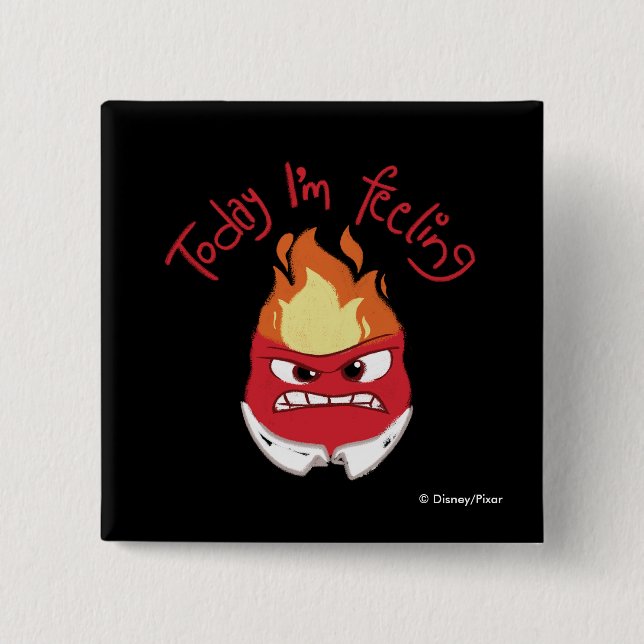 Inside Out 2 Today I’m Feeling Anger Graphic 2 Inch Square Button (Front)