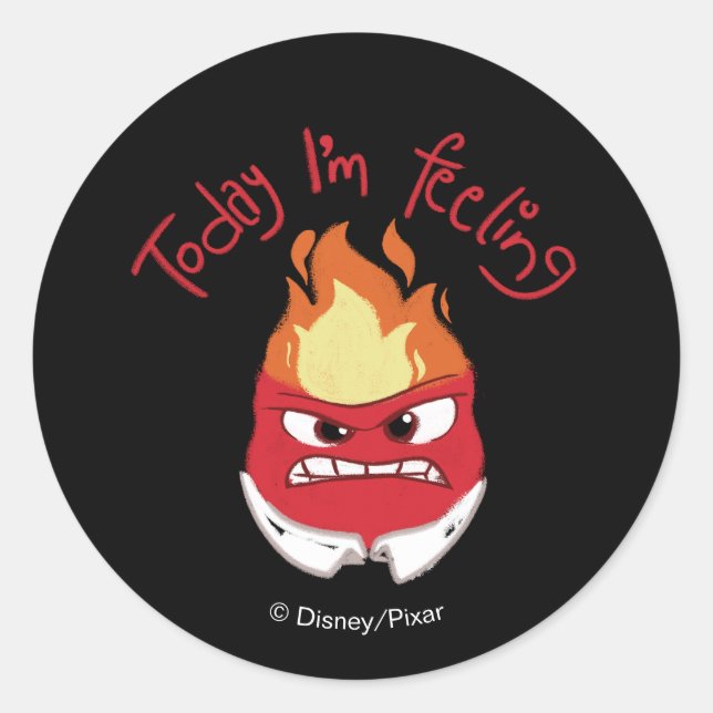 Inside Out 2 Today I’m Feeling Anger Graphic Classic Round Sticker (Front)