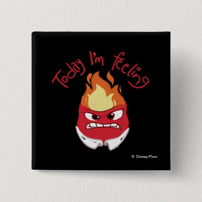 Inside Out 2 Today I’m Feeling Anger Graphic Inch Square Button (Front)
