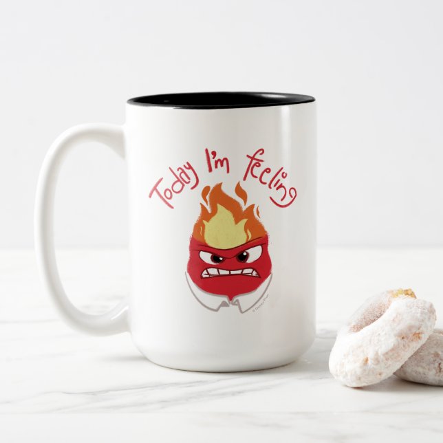 Inside Out 2 Today I’m Feeling Anger Graphic Two-Tone Coffee Mug (With Donut)